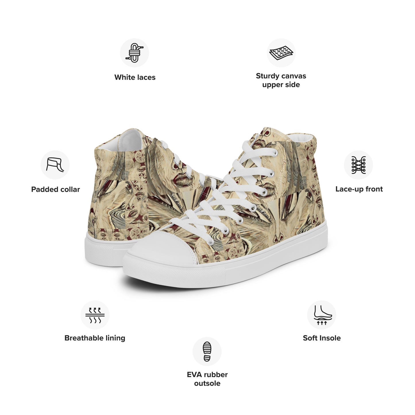 Women’s high top canvas shoes