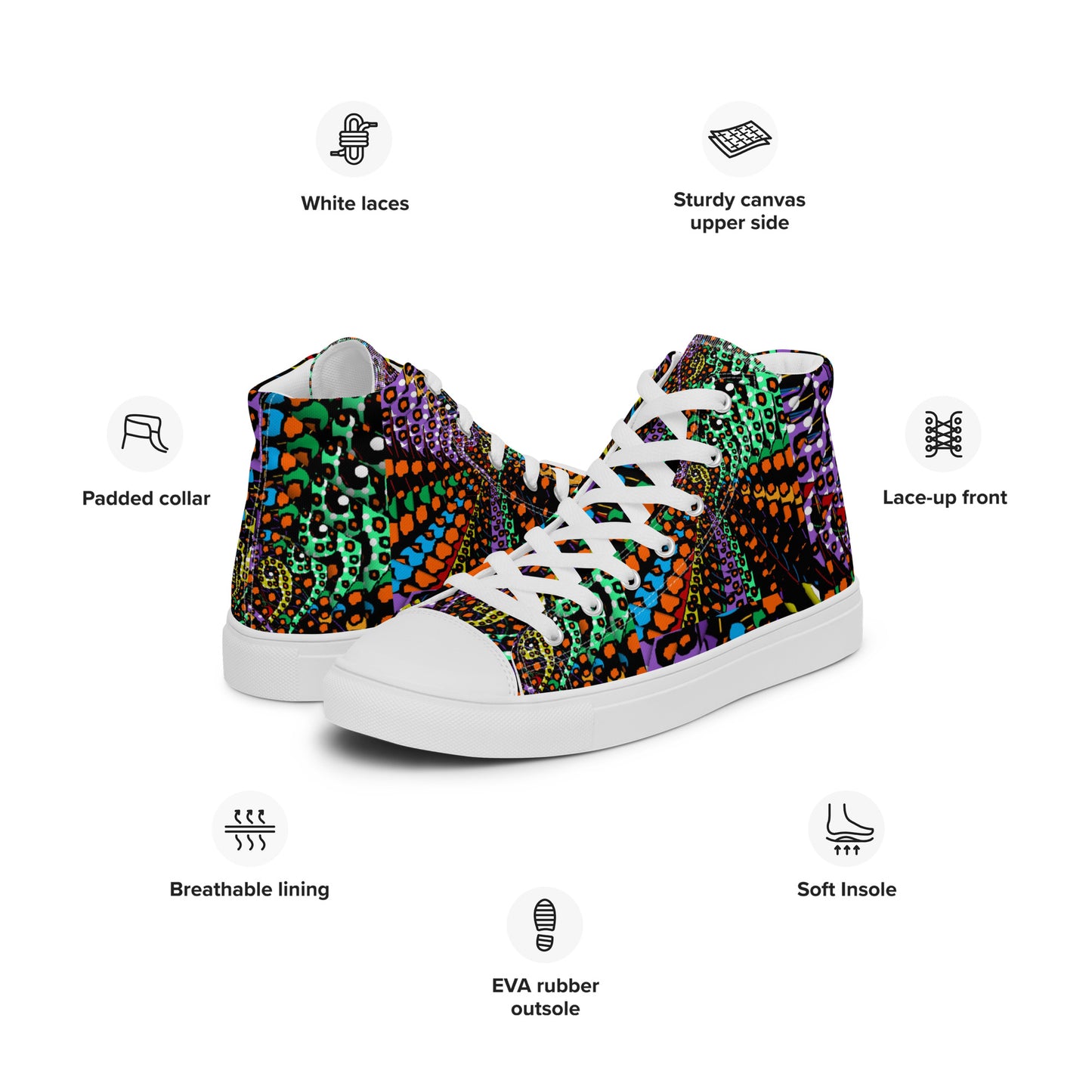 Women’s high top canvas shoes