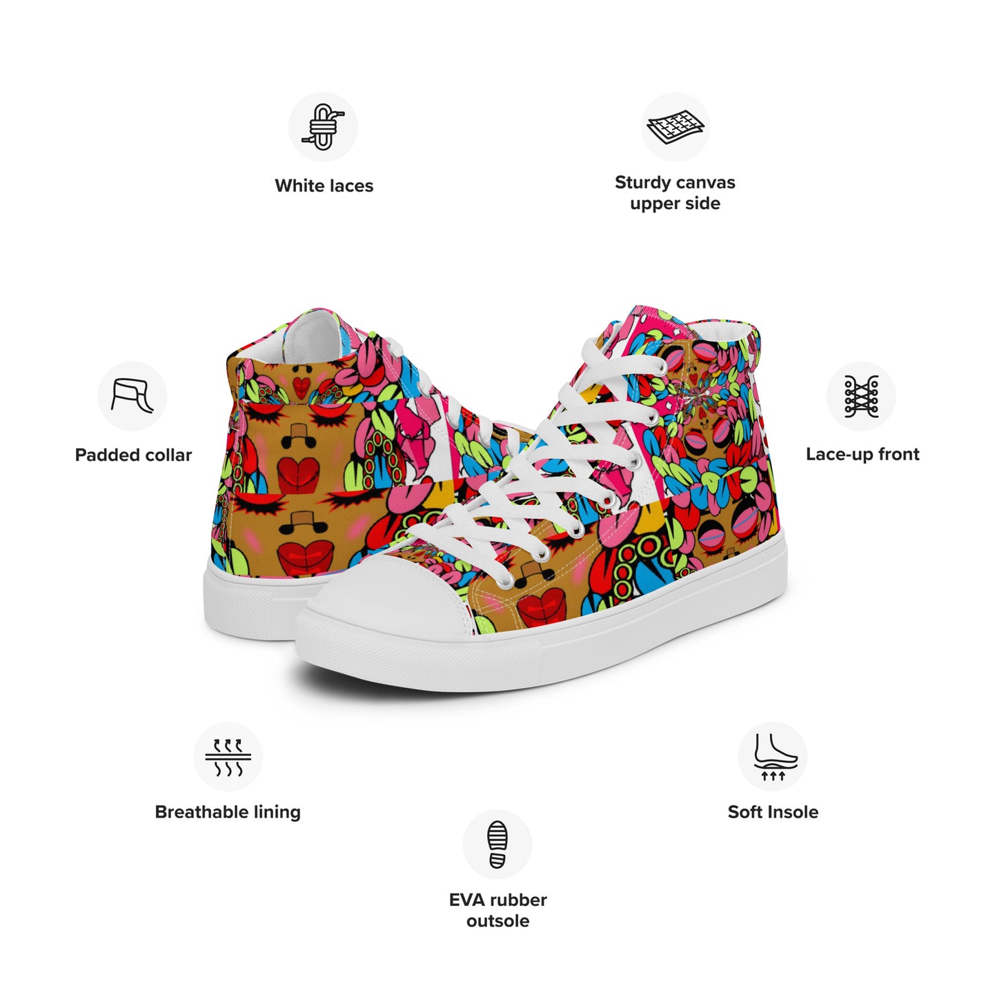 Women’s high top canvas shoes