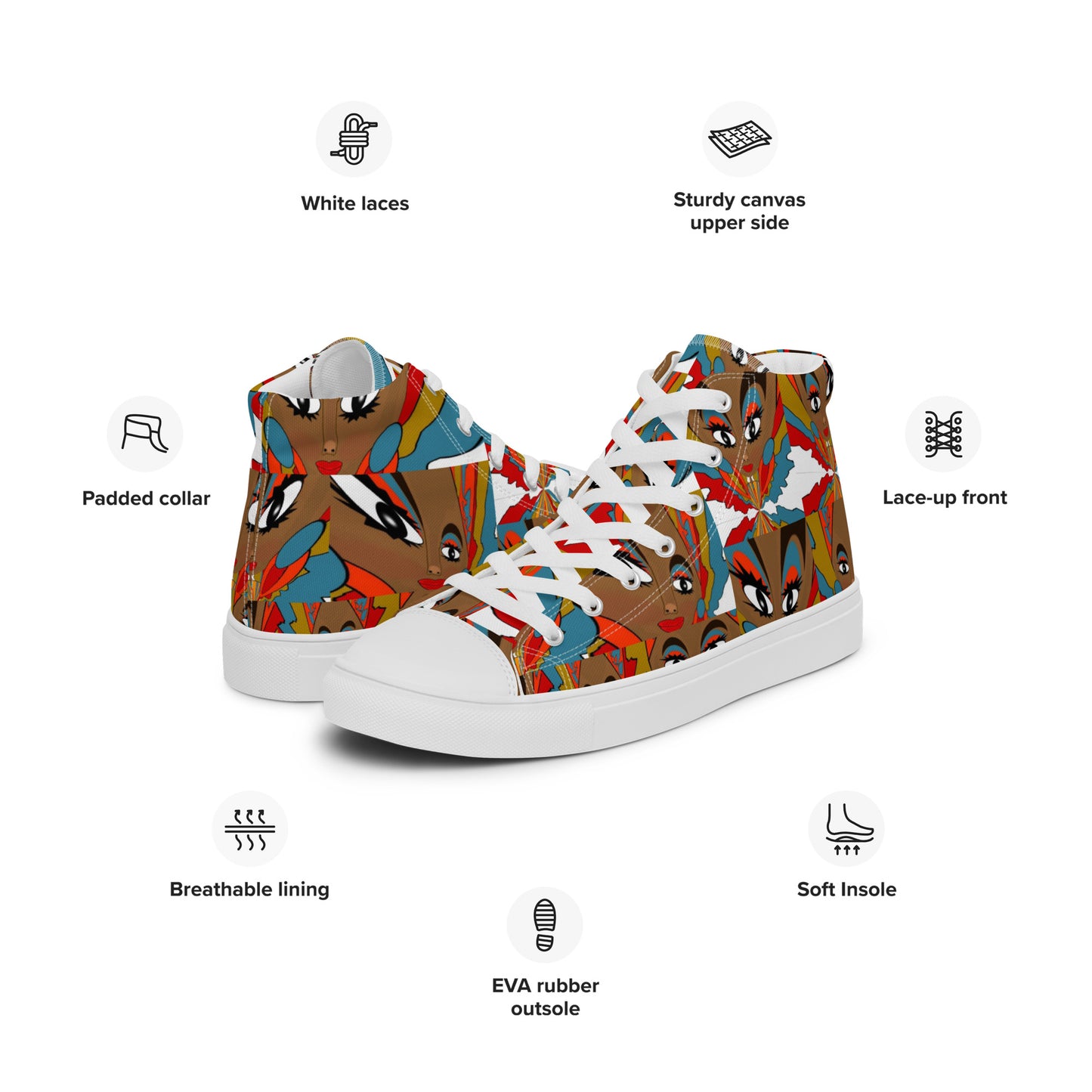 Women’s high top canvas shoes