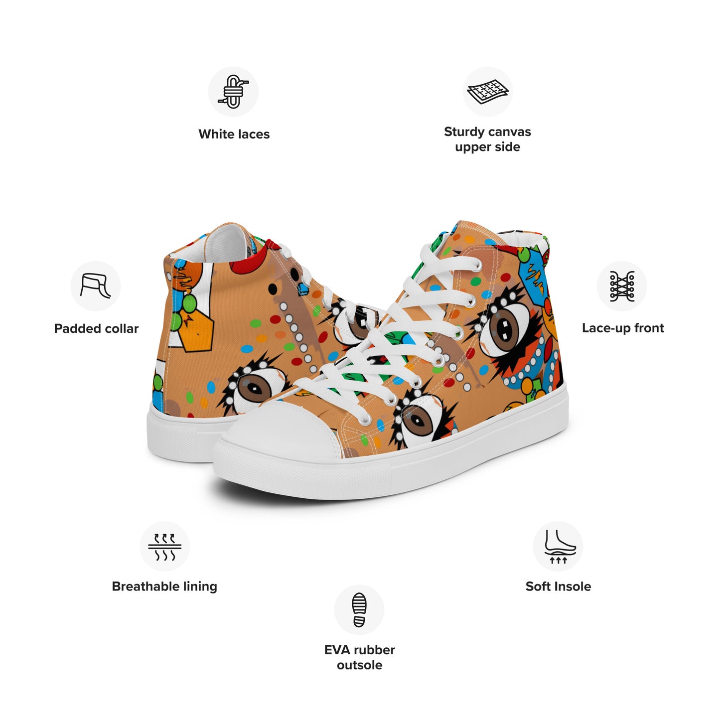 Women’s high top canvas shoes