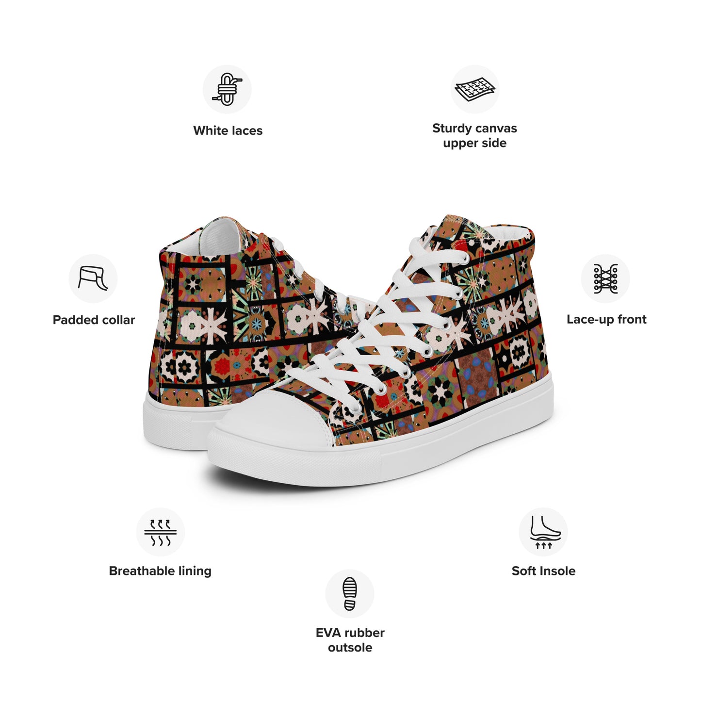 Women’s high top canvas shoes