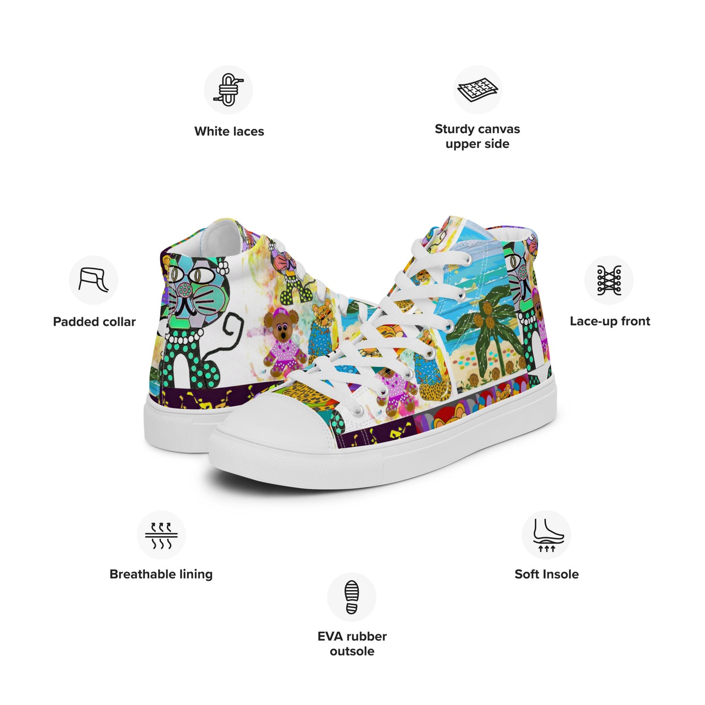 Women’s high top canvas shoes