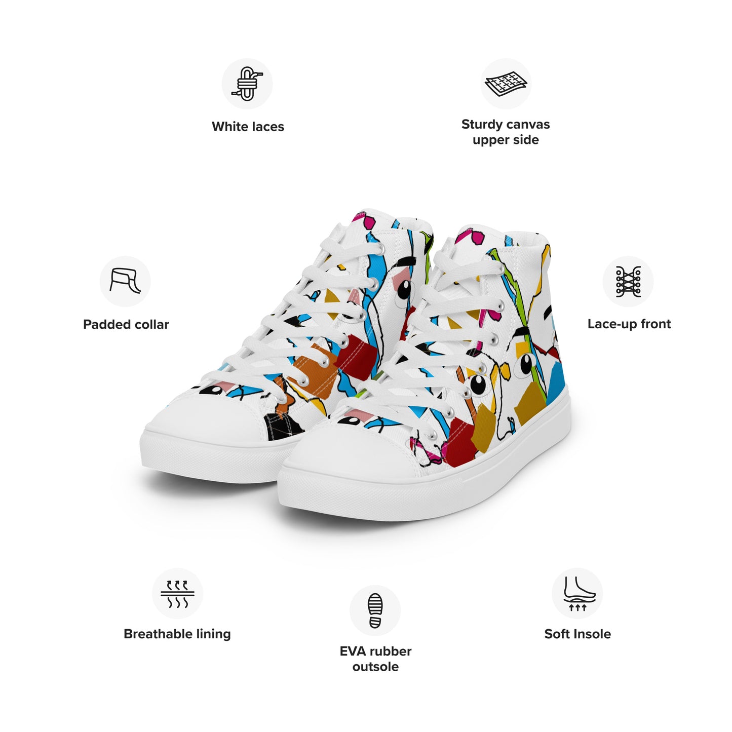 Women’s high top canvas shoes