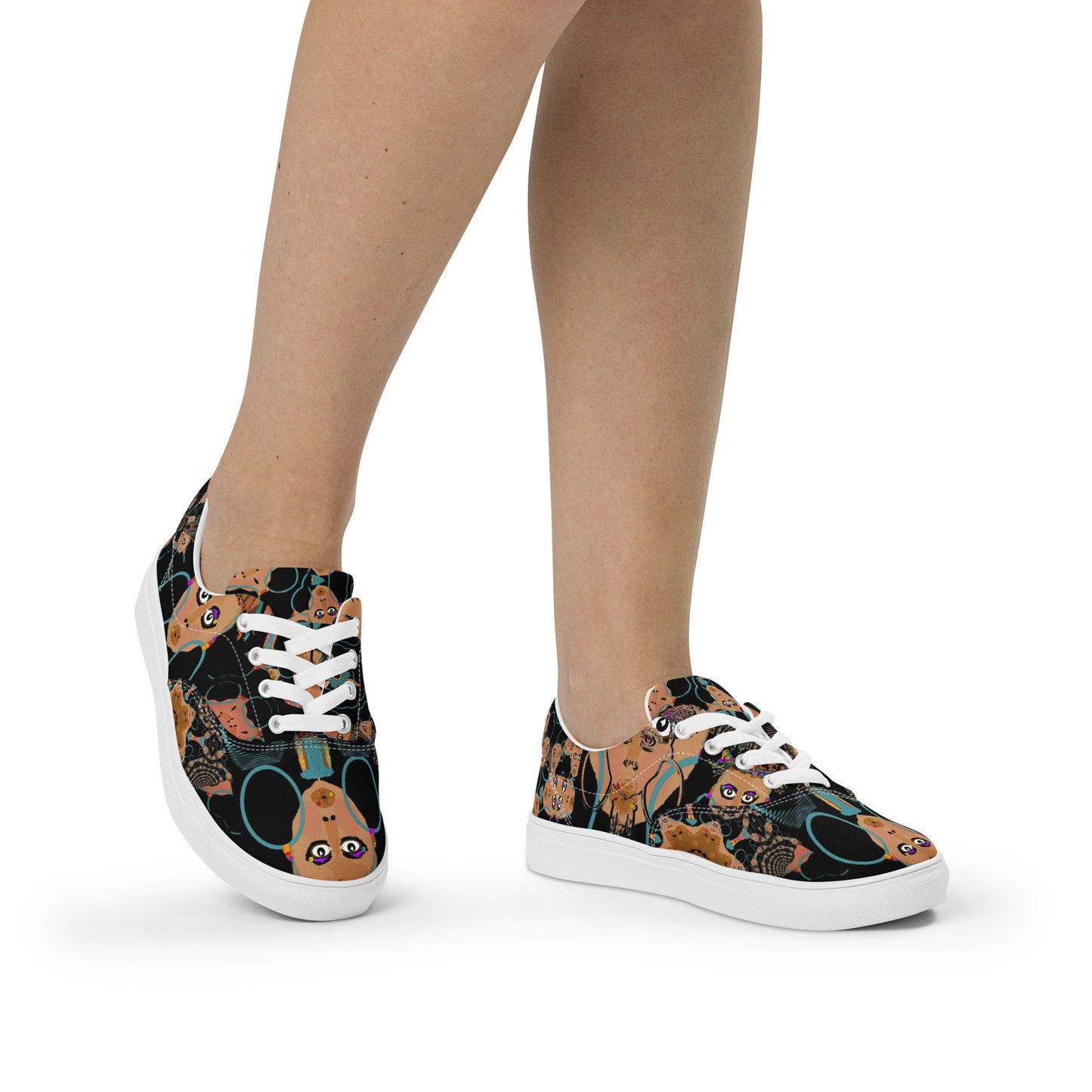 Women’s lace-up canvas shoesHJC